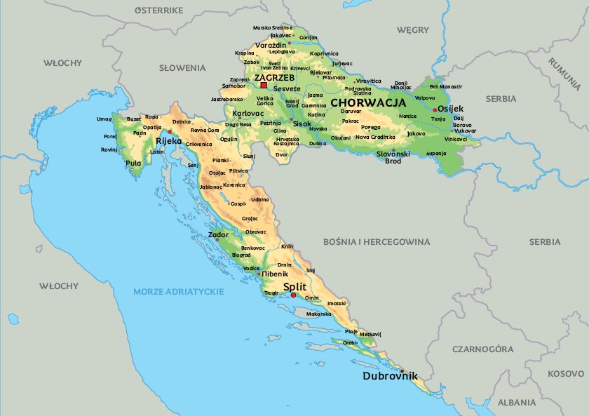 gdzie jest chorwacja mapa Mapa Chorwacji Zobacz Polozonenie Dbubrovnika I Zagrzebia gdzie jest chorwacja mapa