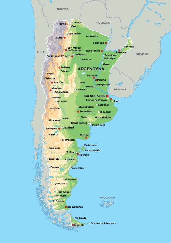 mapa swiata argentyna Mapa Argentyna