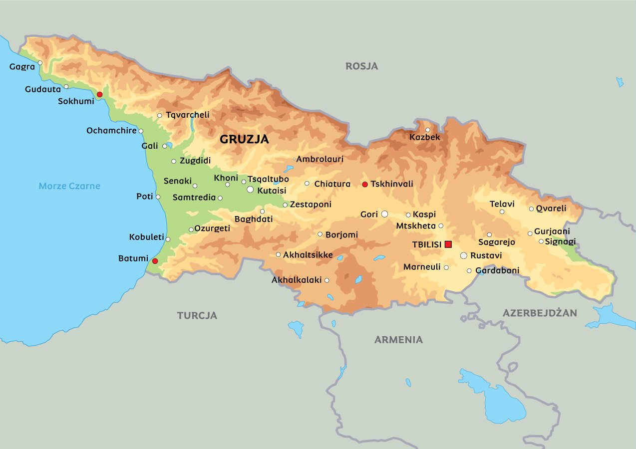 gruzja mapa europy Mapa Gruzja