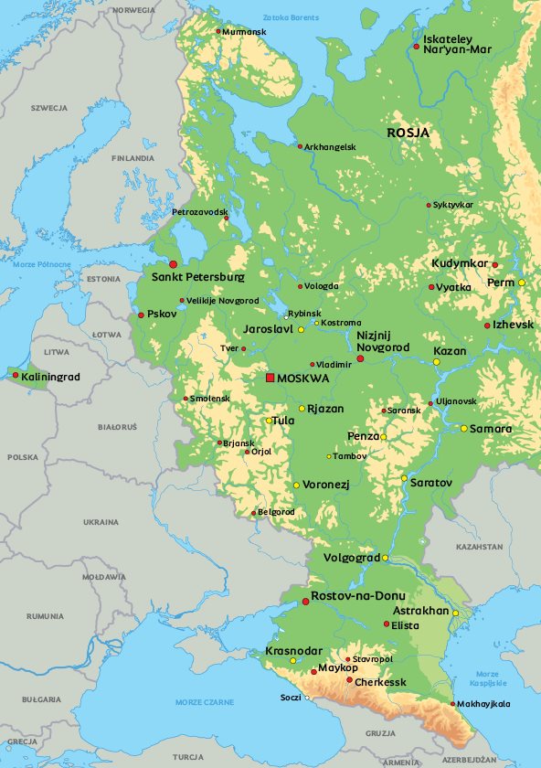 mapa rosji po polsku Mapa Rosji Rozpocznij Podroz I Zobacz Gdzie Lezy Moskwa I Sankt Petersburg mapa rosji po polsku