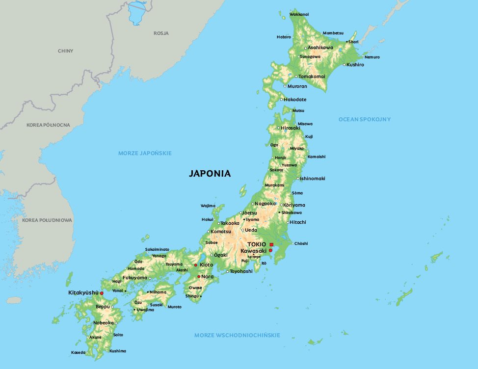 mapa japonii Mapa Japonia: Zobacz położenie Tokio