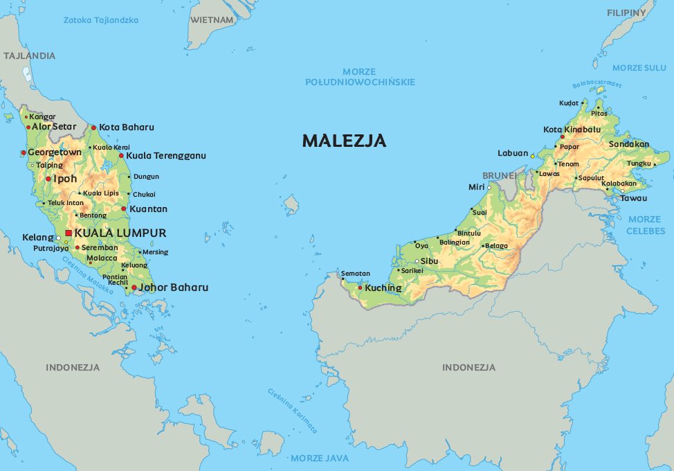 malezja mapa Mapa Malezja: zobacz usytuowanie Malezja