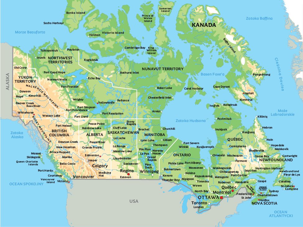 kanada mapa Mapa Kanada: zobacz usytuowanie Toronto kanada mapa